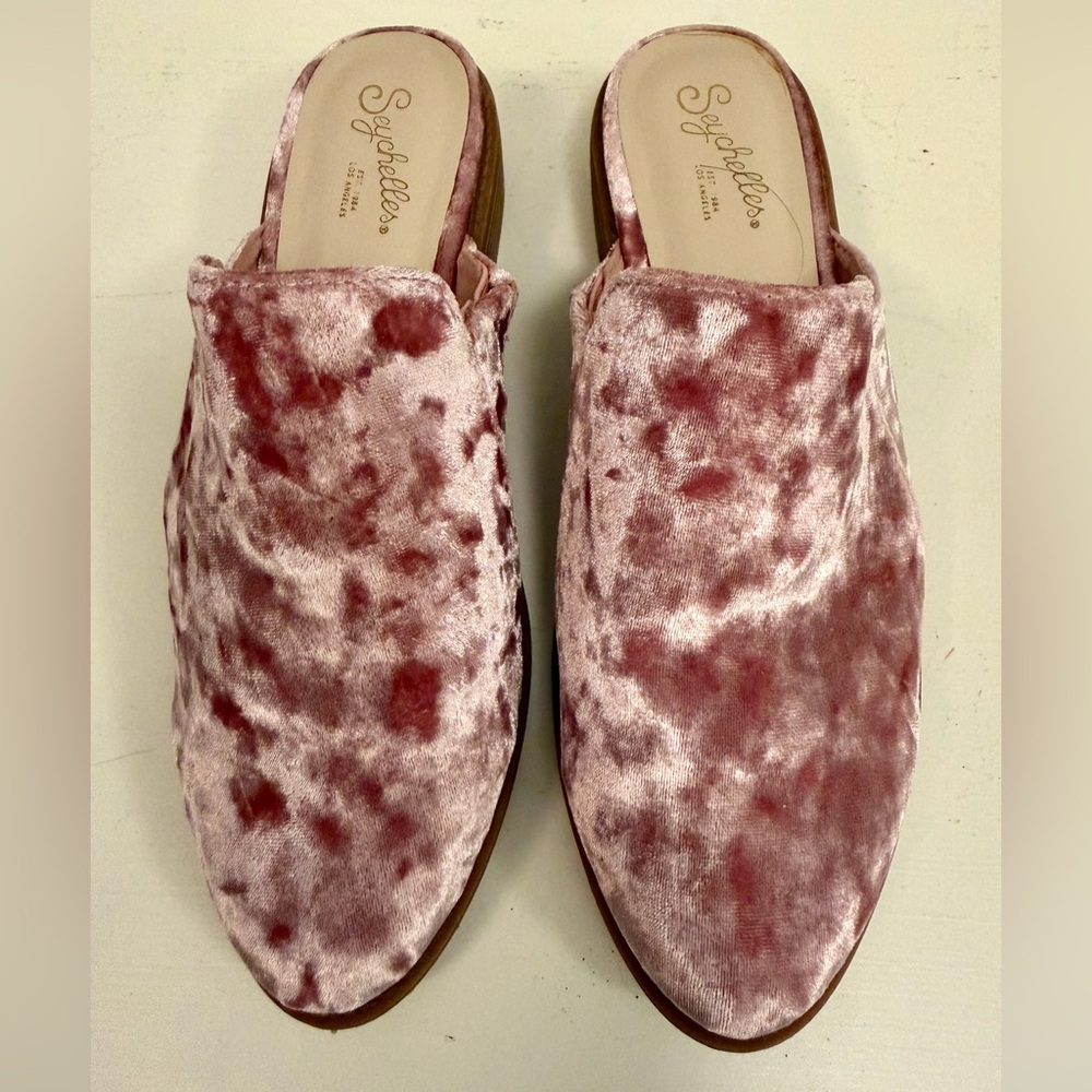 Seychelles Women's Blush Velvet Mules size 6 - Picture 2 of 7